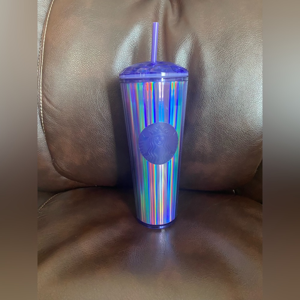 NEW Starbucks Fall 2022 Iridescent Periwinkle Kaleidoscope Tumbler 24oz - Picture 2 of 7